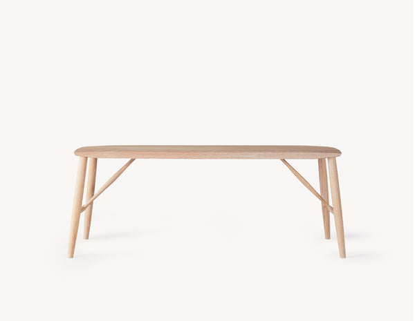 minimal white oak bench in light wood